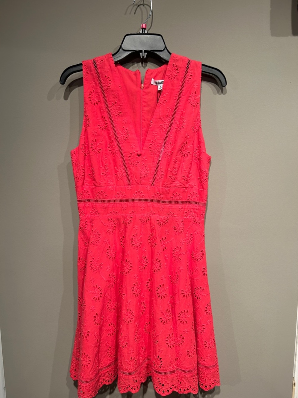BB Dakota Coral Eyelet Sleeveless Mini Dress